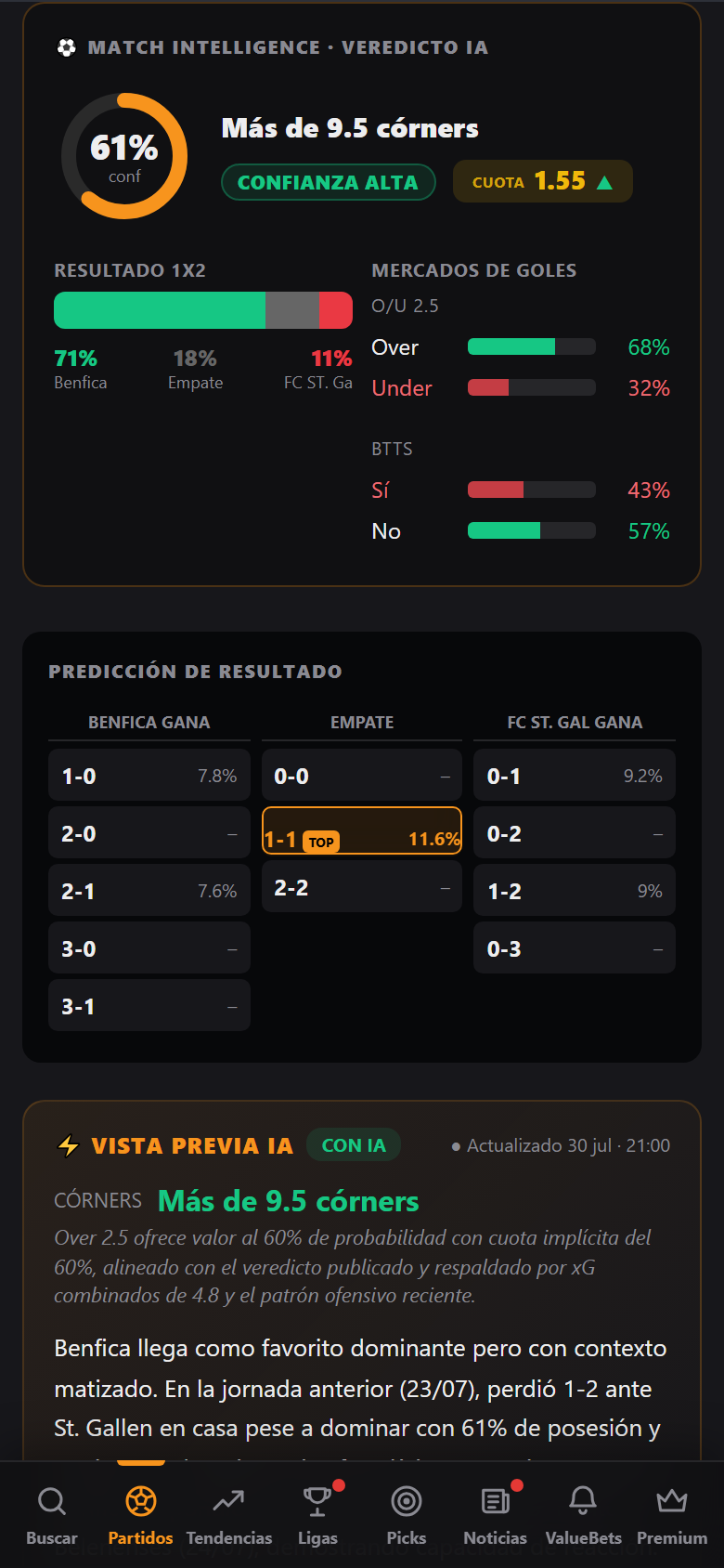 Análisis IA — RACHA SPORTS
