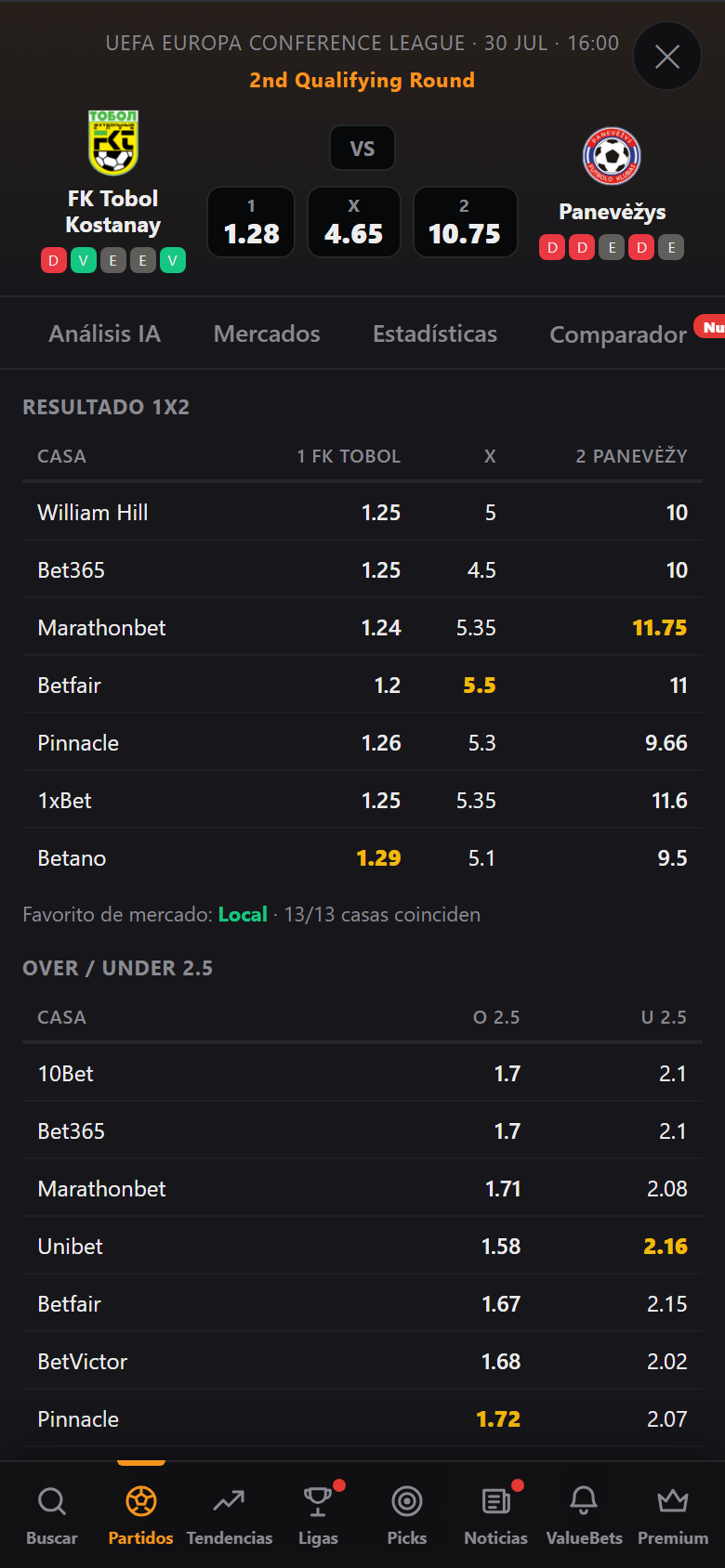 Cuotas multi-casa — RACHA SPORTS