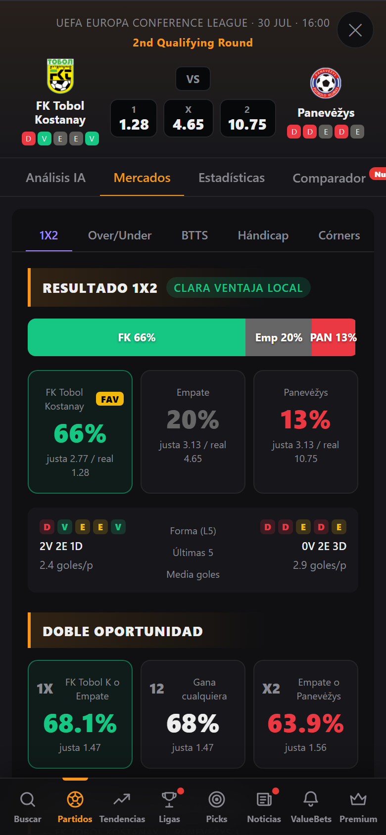 Todos los mercados — RACHA SPORTS